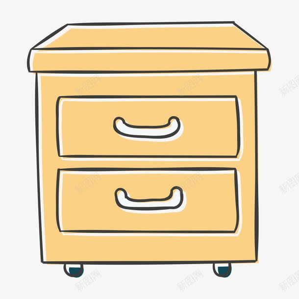 手绘家具床头柜png免抠素材_新图网 https://ixintu.com 室内装饰 室内设计 家具 家居 小柜子 床头柜 手绘家具床头柜