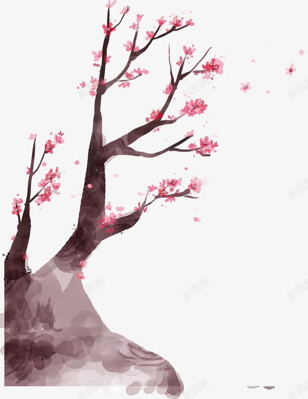 手绘粉色桃花树枝古风装饰png免抠素材_新图网 https://ixintu.com 古风 树枝 桃花 粉色 装饰