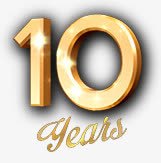 数字10年立体字png免抠素材_新图网 https://ixintu.com 数字10年立体字 艺术字 金色