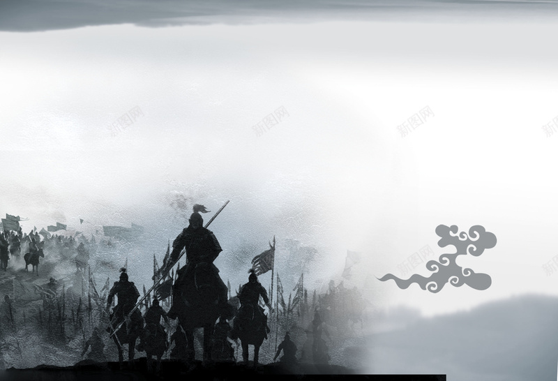 古战场将军兵马背景psd设计背景_新图网 https://ixintu.com 中国风 兵马 古战场 将军 背景