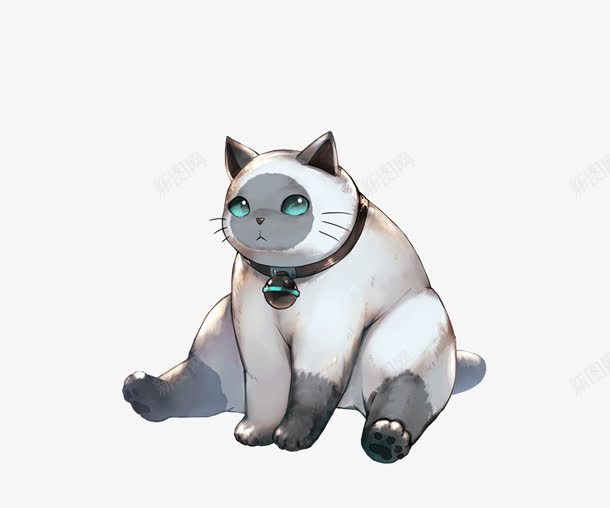 白色手绘绿色宝石眼睛猫咪png免抠素材_新图网 https://ixintu.com 宝石 白色 眼睛 绿色