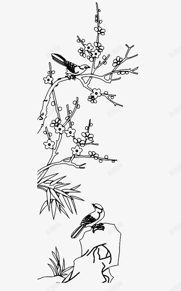 喜上枝头梅花简笔画