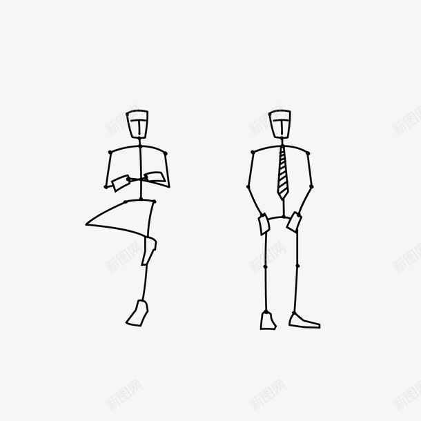 两个做动作的火柴人png免抠素材_新图网 https://ixintu.com 坐下 扁平火柴人 站立 站立的火柴人 线条 蹲下