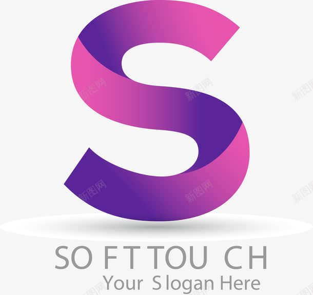 手绘S图标png_新图网 https://ixintu.com LOGO S 图标 字母 手绘 看图识字卡,看图识字 立体 紫色