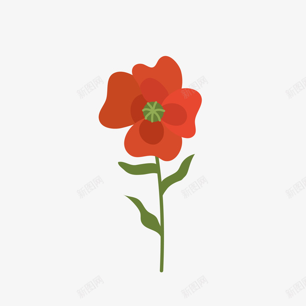 卡通红花矢量图eps免抠素材_新图网 https://ixintu.com 卡通 春天 春天小清晰 春天植物 春天矢量 春天装饰 红花 矢量图