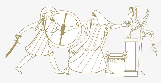 古代希腊神话png免抠素材_新图网 https://ixintu.com 古代士兵 古代神话 古文明 希腊 线描