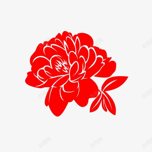 牡丹花剪纸png免抠素材_新图网 https://ixintu.com 文化 民俗 牡丹花 竹剪纸 装饰