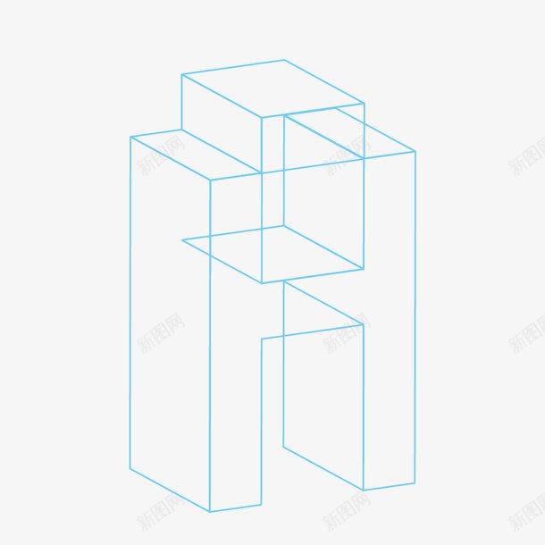 四维空间字母简图Apng免抠素材_新图网 https://ixintu.com 创意 四维空间 电脑作图 科技 线条 英文字母A