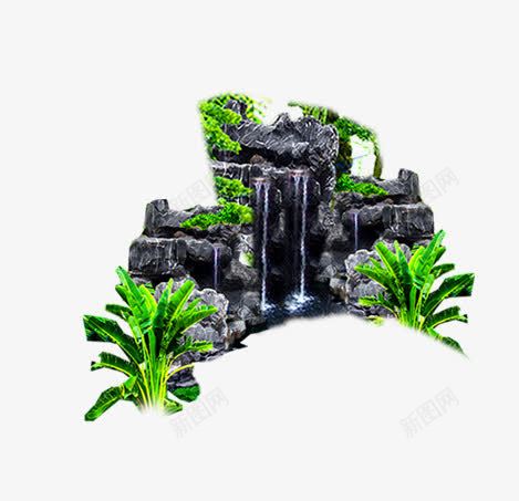 山水风景png免抠素材_新图网 https://ixintu.com 建筑素材 景观 柳树 环境素材 绿化 装饰素材 风景树