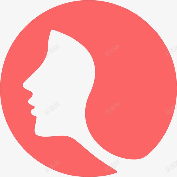 红色美容机构标识图标png_新图网 https://ixintu.com logo标识 人物侧脸 图标 女性侧脸 美容logo设计