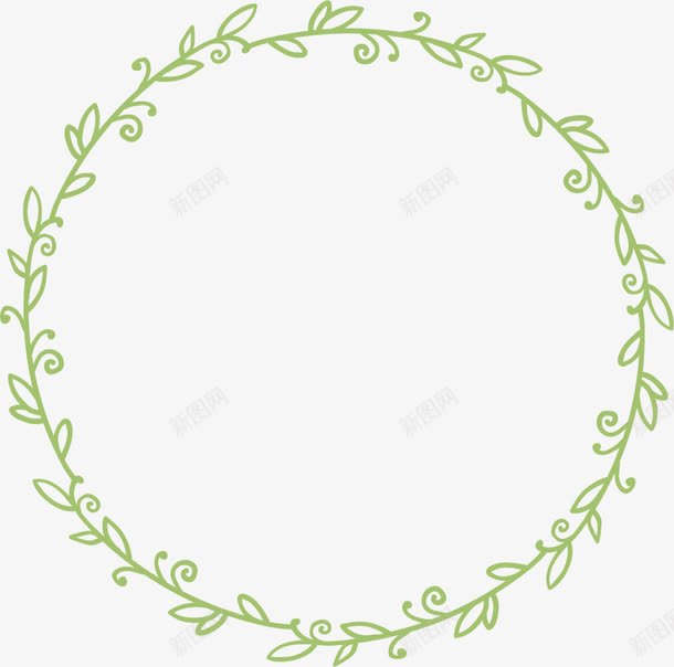花环花边手绘边框png免抠素材_新图网 https://ixintu.com 园艺 图案 手绘 春天 植物 精美 素材 线稿 绿叶 绿植 花环 花边 装饰 设计 边框 陪衬