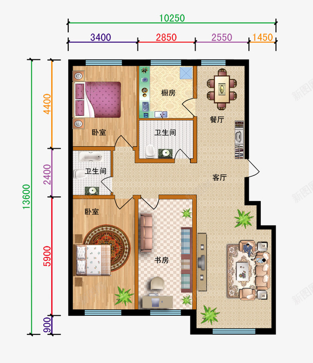 欧式室内户型平面图png免抠素材_新图网 https://ixintu.com 室内方案 室内设计户型格局 平面图纸 户型图 户型平面图 房屋平面图 欧式设计 环境设计 设计