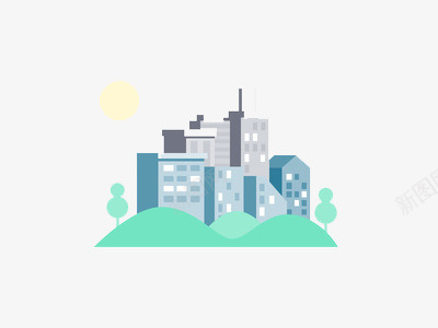 扁平化卡通PPT山水png免抠素材_新图网 https://ixintu.com PPT素材 卡通 山水 扁平化