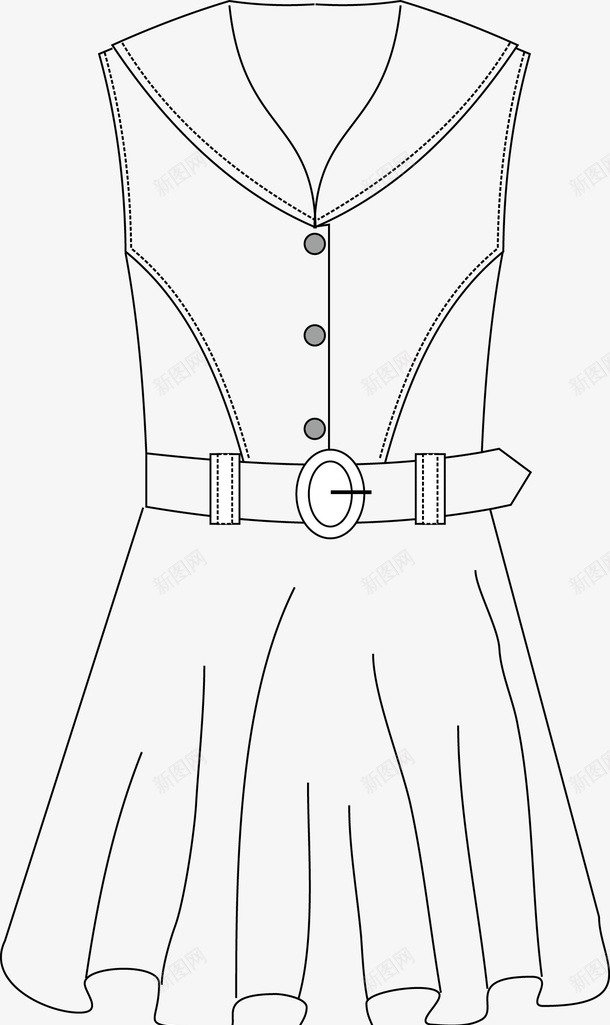 手绘长裙线条png免抠素材_新图网 https://ixintu.com 吊带 女装 手绘 服装 服饰 短裙 衣服 裙子 连衣裙 长裙