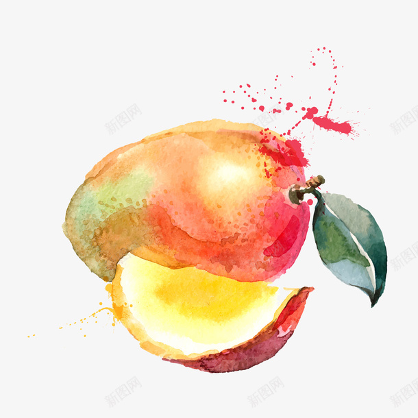 手绘芒果矢量图ai免抠素材_新图网 https://ixintu.com PNG图 PNG图下载 创意卡通 卡通插图 处暑 手绘 插图 水果 芒果 矢量图