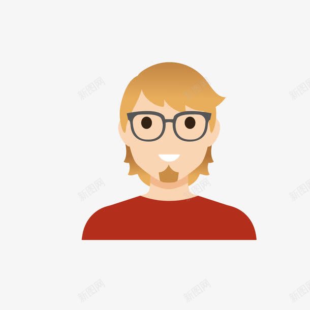 眼镜工科男人头png免抠素材_新图网 https://ixintu.com 外国人头像 欧洲人头像 矢量卡通人头像