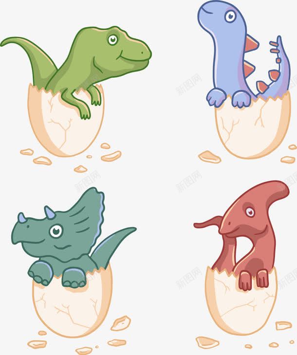 4款破壳而出的恐龙png免抠素材_新图网 https://ixintu.com 三角龙 剑龙 卡通恐龙矢量图 孔龙 恐龙 恐龙矢量图 恐龙破壳 恐龙蛋 爬行动物 破壳而出 简笔画恐龙 绿色剑龙 霸王龙