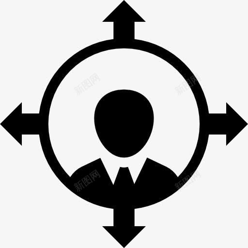 以人为本的企业定位符号图标png_新图网 https://ixintu.com 人 人为因素 启动图标 商业 四 圆圈 方向 箭头