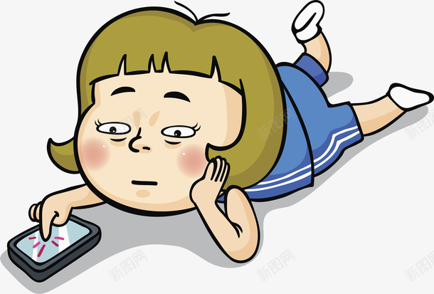 无聊女孩png免抠素材_新图网 https://ixintu.com 人物画 卡通任务 卡通手绘 无聊女孩 水彩画 装饰图案