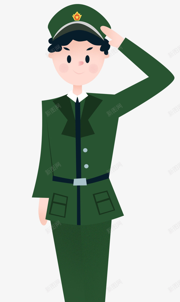 人物 党建 党建人物敬礼军人插画 军人 建党节 手绘军人 插画 敬礼