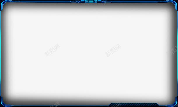 蓝色阴影边框特效png免抠素材_新图网 https://ixintu.com 特效 蓝色 边框 阴影