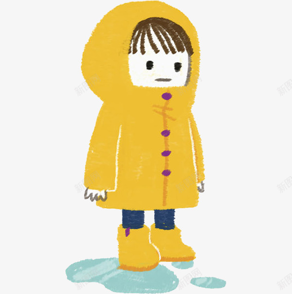 卡通水彩小女孩图png免抠素材_新图网 https://ixintu.com 卡通手绘 同学 女孩 女生 学生 孩子 水彩 黄色衣服