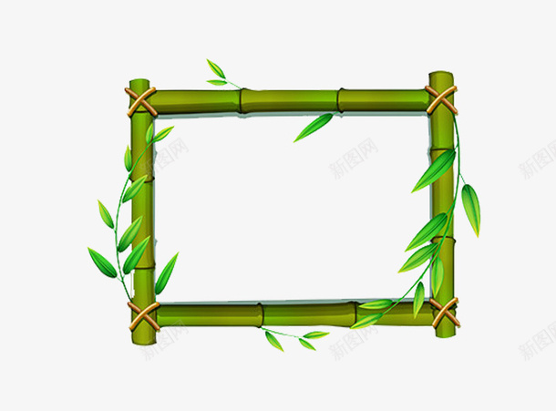 带竹叶粗竹子竹边框背景图png免抠素材_新图网 https://ixintu.com 免扣 标题栏框 竹叶 竹边框 粗竹子 背景图 高清