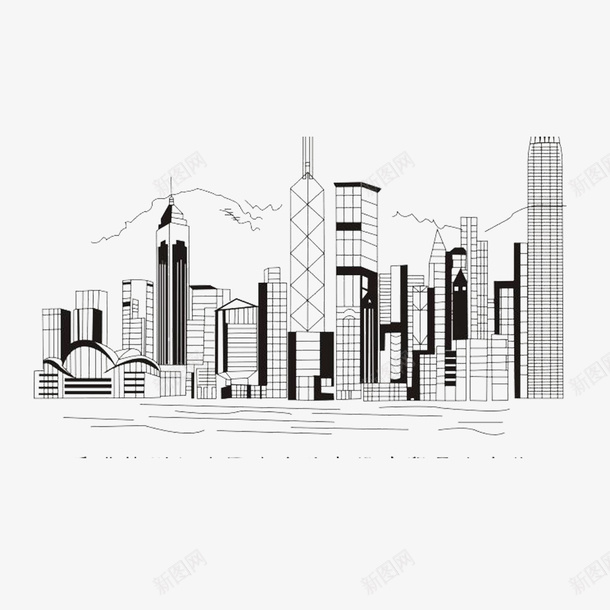 线描海报底纹png免抠素材_新图网 https://ixintu.com 中华人民共和国香港特别行政区 中国香港 底纹 我爱香港 海报底纹 海报设计 线描 老香港 香港 香港剪影 香港城市 香港景区