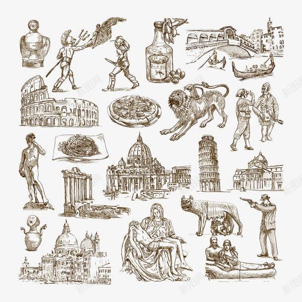罗马斗兽场素描插图png免抠素材_新图网 https://ixintu.com 动漫动画 古堡 古罗马 城市 城市风景 意大利 手绘人物 手绘城市 手绘插图 手绘插图模板下载 手绘插图矢量素材 雕像 风景漫画