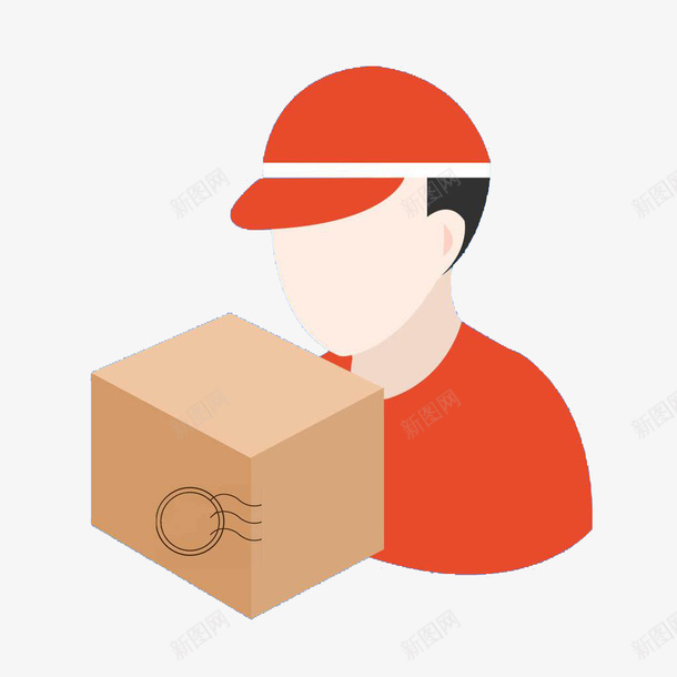 快递员形象png免抠素材_新图网 https://ixintu.com 卡通手绘 名片装饰 快递名片 快递员 简约 装饰