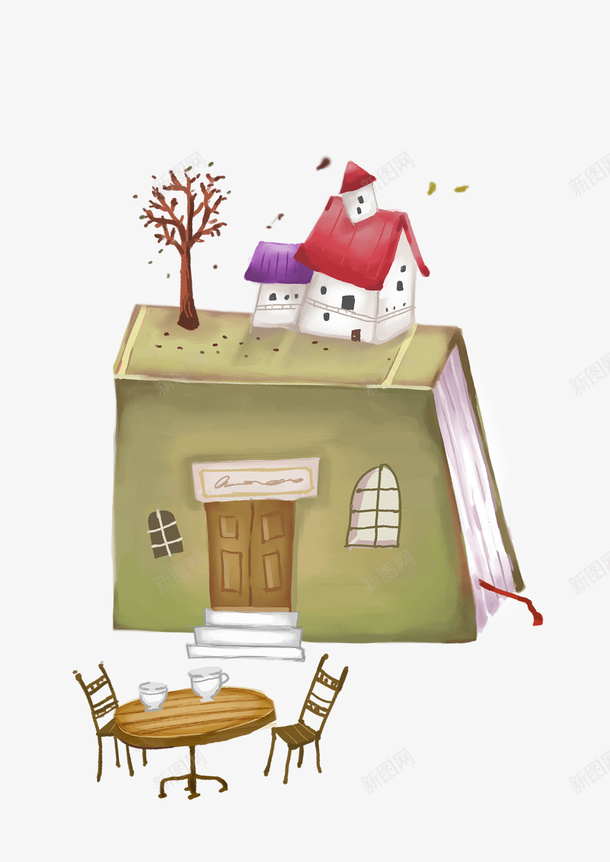 创意卡通书店psd免抠素材_新图网 https://ixintu.com 书店 书架 书籍 创意 卡通书店 名著 小说 整齐 美观 设计