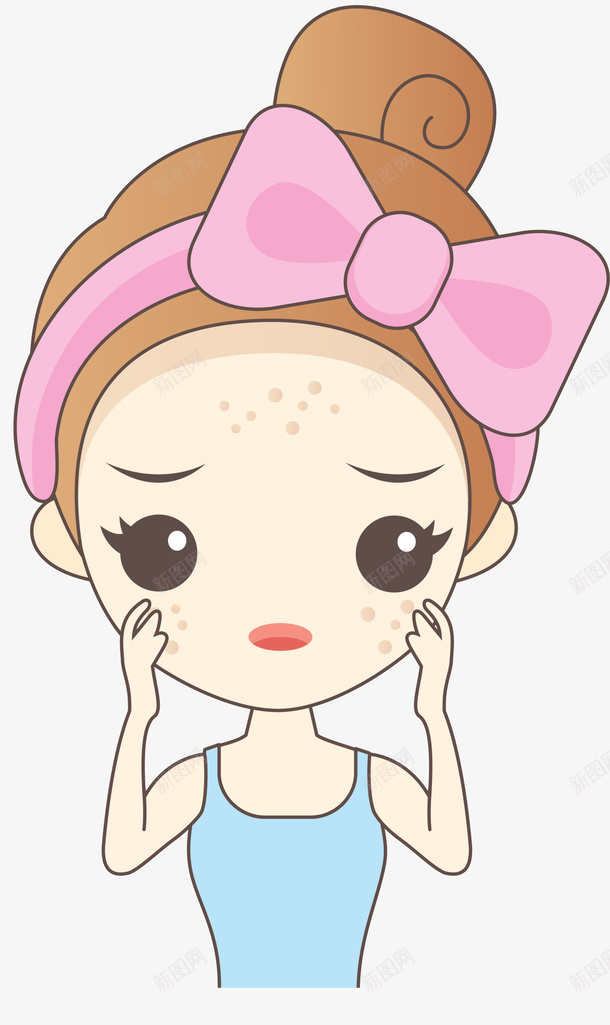 美丽雀斑女孩png免抠素材_新图网 https://ixintu.com 化妆 斑点女生 美丽女孩 美容 装饰图案 雀斑