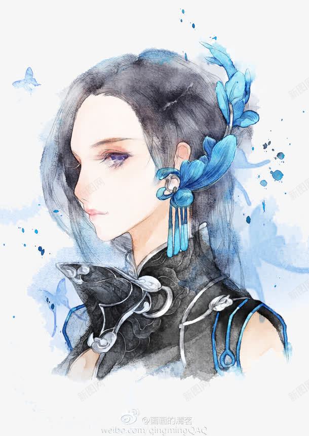 水彩中国风少女png免抠素材_新图网 https://ixintu.com 中国风 古装 插画 水彩 矢量素材