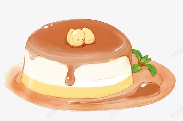 手绘美食png免抠素材_新图网 https://ixintu.com Q弹爽滑 下午茶 棕色 甜品