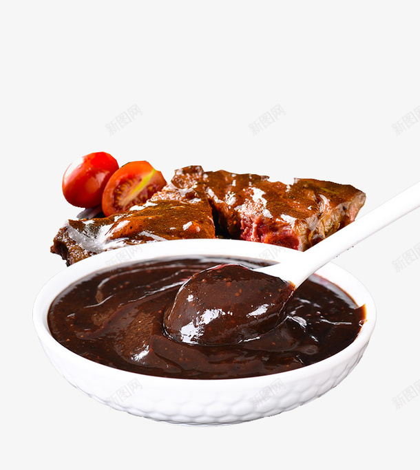 风味黑胡椒汁png免抠素材_新图网 https://ixintu.com 常用酱汁 深棕色酱汁 调味料 韩国炸酱面 风味料理 香辛作物 黑胡椒汁