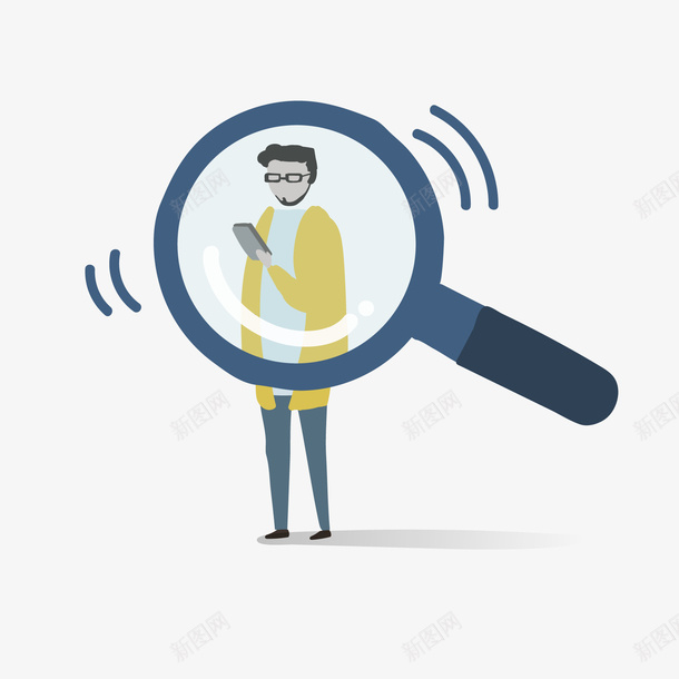 寻找人才矢量图ai免抠素材_新图网 https://ixintu.com PNG免抠图下载 卡通 寻找人物 招聘 猎头 男性 矢量图 装饰