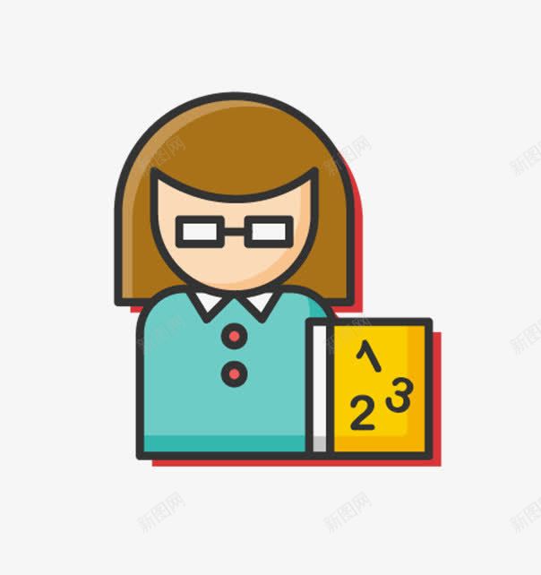 卡通女性头像png免抠素材_新图网 https://ixintu.com 123 书包 卡通 女性 学生 扁平化 老师