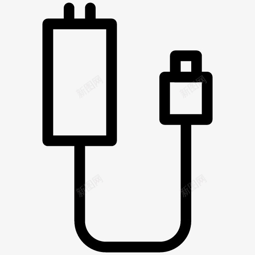 线描手机充电器图标png_新图网 https://ixintu.com 充电 充电器 充电器卡通 插头 线描