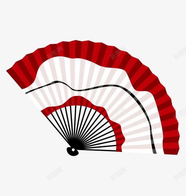 红白扇子png免抠素材_新图网 https://ixintu.com 日式 花纹