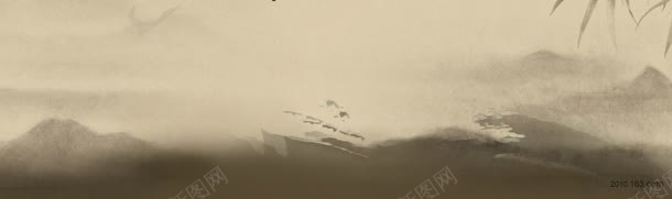水墨画效果banner背景jpg设计背景_新图网 https://ixintu.com 中国风 创意 山水 水墨画