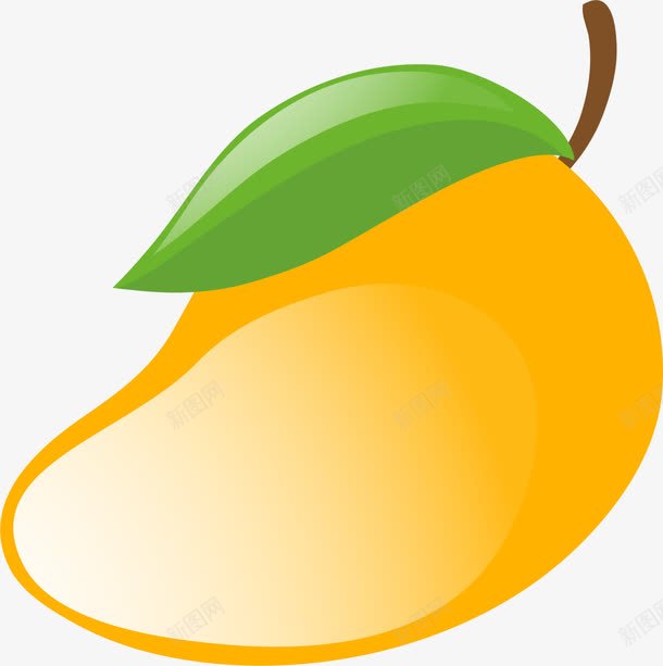 黄色渐变卡通芒果png免抠素材_新图网 https://ixintu.com 凉爽夏季 卡通芒果 夏天 夏日水果 夏日解暑 清凉 渐变水果