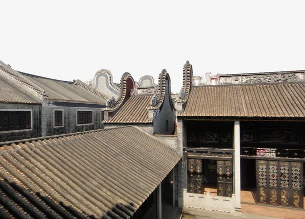 岭南文化古建筑屋脊png免抠素材_新图网 https://ixintu.com 人文景观 古建筑 土房 大院 屋脊 岭南文化 蓝天 院子