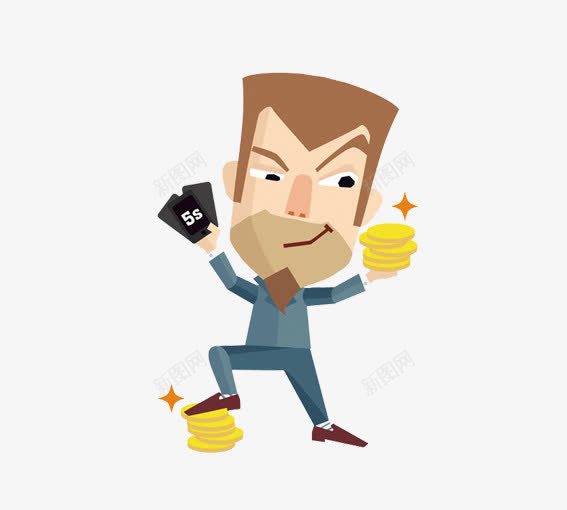 就是有钱人png免抠素材_新图网 https://ixintu.com 卡通人物 卡通富豪 卡通男孩 卡通铅笔 双十一 红包 蓝色 黄色 黑色