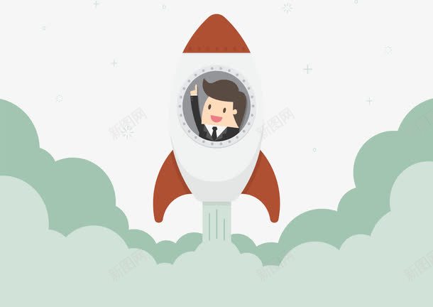 火箭升天小人png免抠素材_新图网 https://ixintu.com 云端 启动页 商务小人 火箭 火箭发射 矢量素材