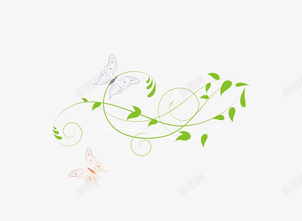装饰花纹png免抠素材_新图网 https://ixintu.com 和平 希望 春天 生命 绿色 苗木 飞舞