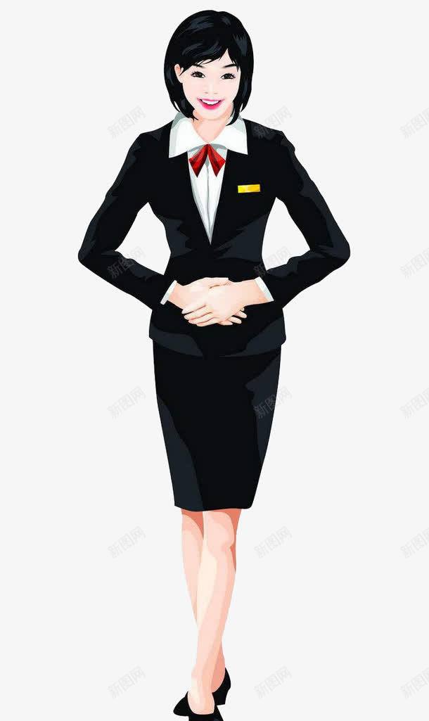 黑色西装女png免抠素材_新图网 https://ixintu.com 商务 服务员 西装女 黑色