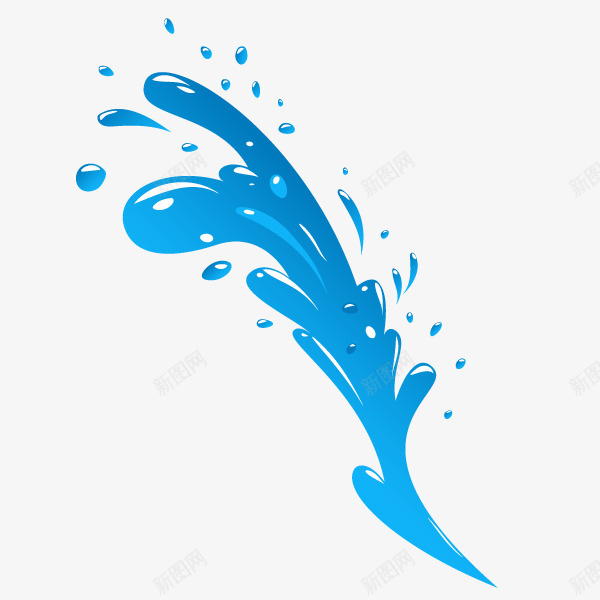 卡通版的蓝色浪花png免抠素材_新图网 https://ixintu.com 卡通浪花 手绘浪花 效果图 水滴 浪花 蓝色浪花