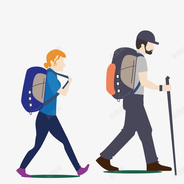 徒步登山的人物png免抠素材_新图网 https://ixintu.com 人物 徒步 登山