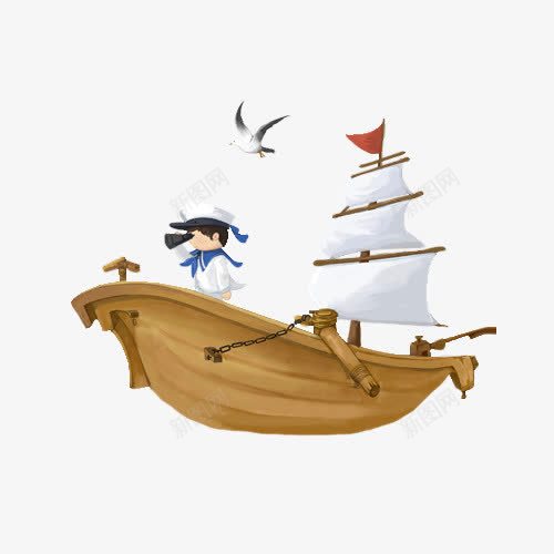 航海卡通船png免抠素材_新图网 https://ixintu.com 卡通船 海军 海鸥 航海 航海船