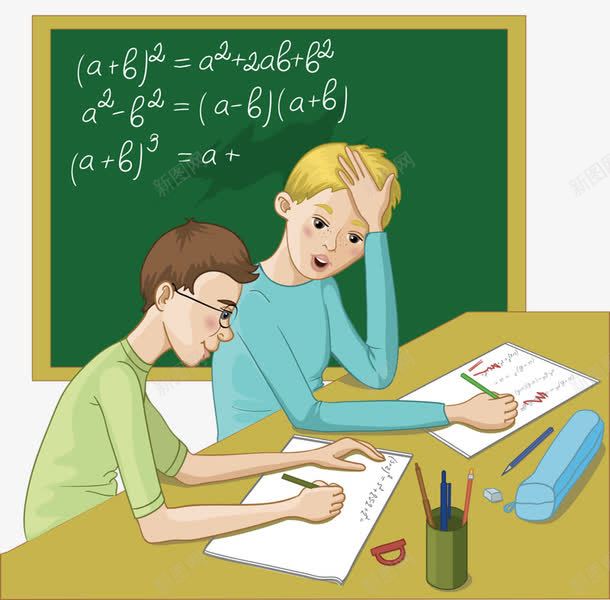 上课png免抠素材_新图网 https://ixintu.com 上课 做作业 创意 卡通 学生 手绘 课堂